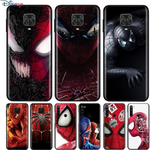 Black Silicone Cover Cool Spider-Man For Xiaomi Redmi Note 10 10S 9 9S Pro Max 9T 8T 8 7 6 5 Pro 5A Phone Case