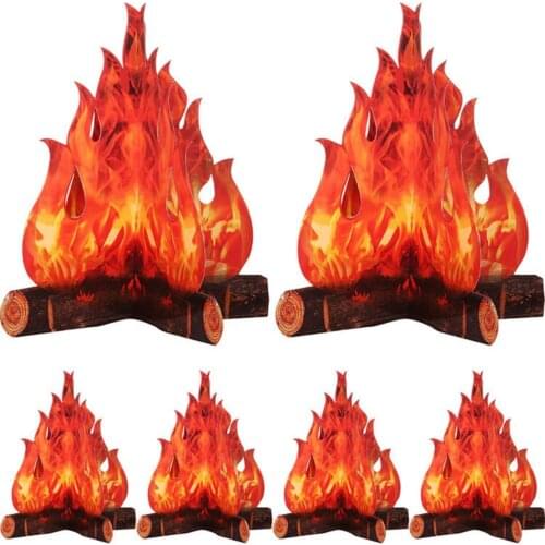 Halloween Decorative 3D Fake Flame Artificial Flame Paper Outdoor Camping Ornament 3D Cardboard Camping Center Party Paper Flame