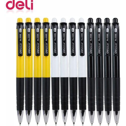 Deli 12pcs/pack blue Ballpoint Pen 0.7mm Pressed Ballpoint Pen Plastic Ball Pen School Student Stationery& Office Supplies