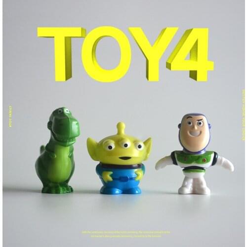 Disney 24piece 4-5cm Toy Story 4 Cartoon Woody Buzz Alien Rex Cute Mini Car Decoration Dolls PVC Action Figure Model Toys