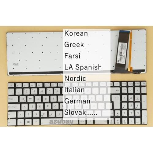 LA SP DE ITA SK ND KR Keyboard For Asus NSK-UPN1E 0KNB0- 6625SK00 6629ND00 6629LA00 6629KO00 6610KO00 6629IT00 6629GE00 Backlit