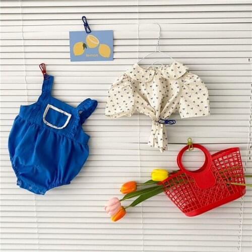 2021 Baby Clothing Set Peter Pan Collar Tee Ruffle Bodysuit Infant Girls Suit Toddler Outerwea