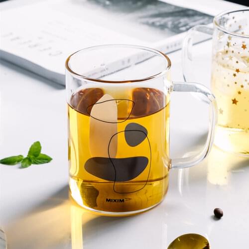 400ml Alphabet Cartoon Heart Pattern Mug Creative Glass Handle Mugs For Milk Coffee Beer Home Office Drinnkware Water Cup Couple