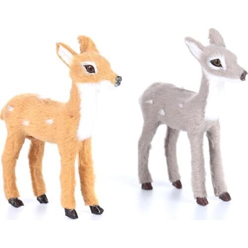 Plush Plastic Xmas Elk Simulation ELK Deer Christmas Reindeer Doll Photography Prop Lawn Ornaments Shop Window Mini Simulated