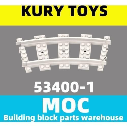 Kury Toys DIY MOC For 53400 100pcs Building block parts For Train, Track Plastic (RC Trains) Curve For toy brick