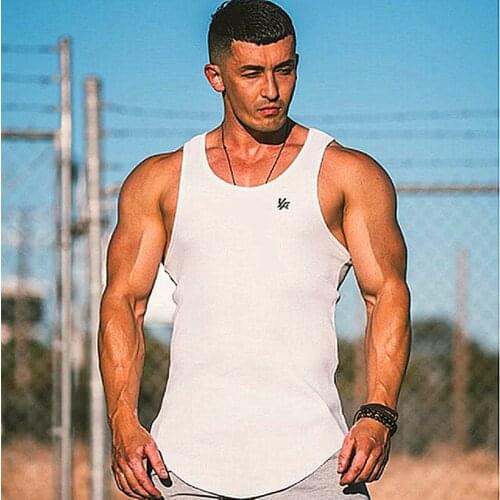 2021 Summer New Fitness Running Pure Color Sleeveless T Shirt Training Leisure Simple Slim Stretch Sweat Absorption Cotton Vest