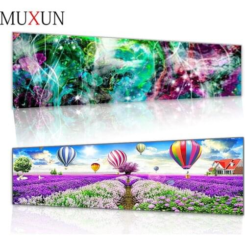 Muxun Natural Scenery 5D Diamond Embroidery Full Round Diamond Painting Spring Flower Lake Patterns Mosaic Rhinestones Sp243