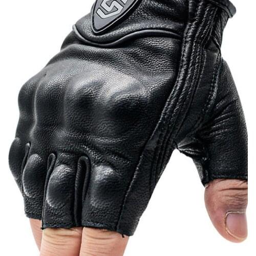 Men Motorcycle Gloves Black Knuckle Protection Half Finger Gloves Sports Motorcycle Street Gear Gloves