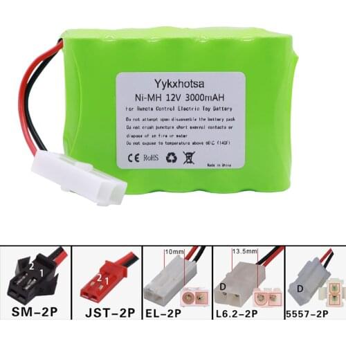 12V 3000mAh Ni-MH AA Battery 12V NiMH AA Batteries Pack Tamiya/SM/JST/EL-2P Plug for remote control toy car boat truck toy model