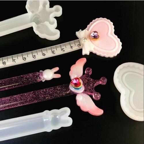 New Rabbit heart crown ruler Transparent Silicone Mould Resin Decorative Craft DIY Type epoxy molds for jewelry