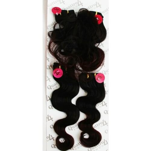 Adorable Synthetic Hair Extension Weave Bundles / QUATTRO INDIAN CURL / 10-14inch Natural Color Brazilian African American 4+1