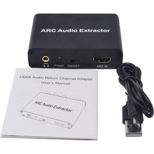 OOTDTY Extractor Digital To Analog AUX 3.5mm Stereo HDMI-compatible ARC Fiber Coaxial For Amplifier Soundbar Speaker HDTV