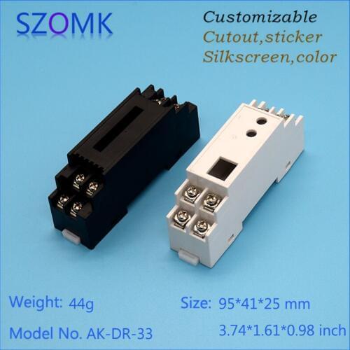 1 piece, 95*41*25mm hot selling abs plastic enclosure outlet boxes din rail project box wall mounting plastic junction box