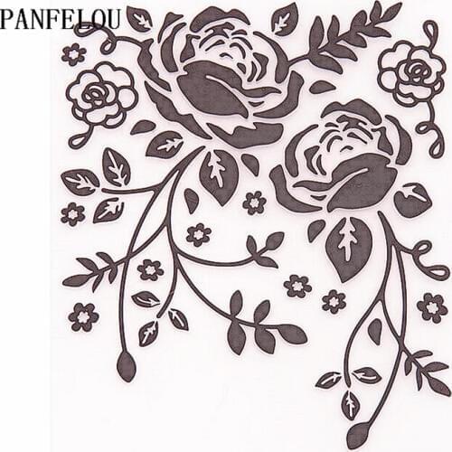 PANFELOU Rose dance Embossing folders Plastic For Scrapbooking DIY Template Fondant Cake Photo Album Card Making