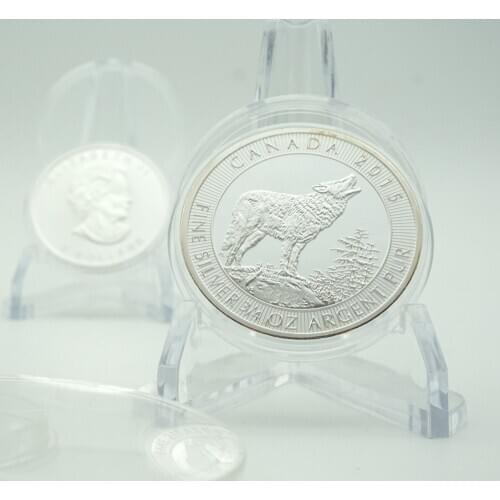 Silver Plated African Endangered Wildlife Wolf Commemorative Coin Challenge Coins Collectibles For Business Gifts