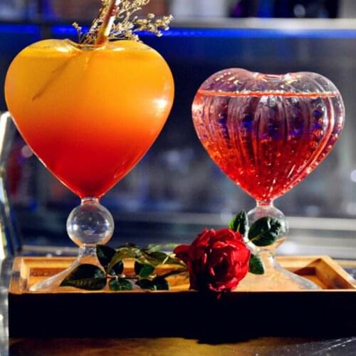 "RestaurantClub Drinkware Decorations TransparentGlass Creative Heart-shaped Cocktail Glass Cup Beer Vodka Brandy Bar 200-240ml"