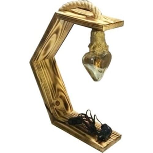 Retro Wood Lamp Wood Table Lamp Wood Sconce Table Lamp For Cafe Hotel Restaurant