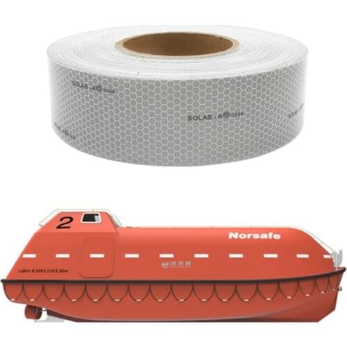 Width 5CM Self-Adhesive Solas Reflective Tape Lattice Anti-Friction Maritime Rescue Marine