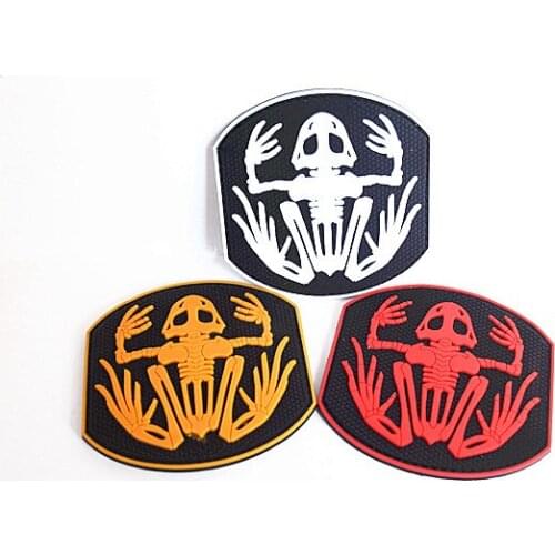 Skeleton frog patches pvc rubber Navy seal patch military hook tactical insignia armband for jacket wholease
