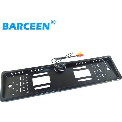 Glass lens material EU Car License Plate Frame camera plastic shell car parking camera bring black shell supply from stock