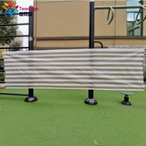 Tewango Privacy Screen Backyard Deck Patio Balcony Fence Porch Garden Sun Shade Mesh Panel White +Light Gray Strips Shade Net