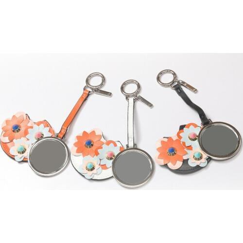 Three-Dimensional Flower Makeup Mirror Vanity Mirror Round MakeupMirror Mobile Phone Key Jewelry Pendant Cosmetic Mirror