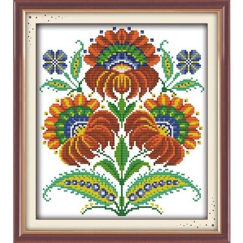 Everlasting Love Fancied Flowers Chinese Cross Stitch Kits Ecological Cotton Stamped Printed 11CT DIY Gift Christmas Decoration