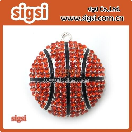 Vivid ball nice sport rhinestone pendant for gift