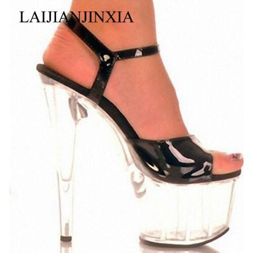 LAIJIANJINXIA Sexy 15 CM High-Heeled Sandals Nightclub Dance Shoes Pole Dancing Shoes 5cm Platform Sandals Womens Shoes