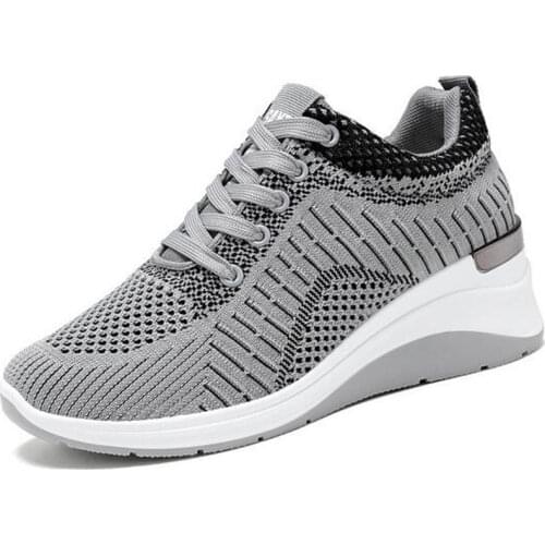 2020 New Spring Spell Color Fashion Shoes Woman Increased High Heels Breathable Comfortable Women Sneakers Wedges Casual Shoes