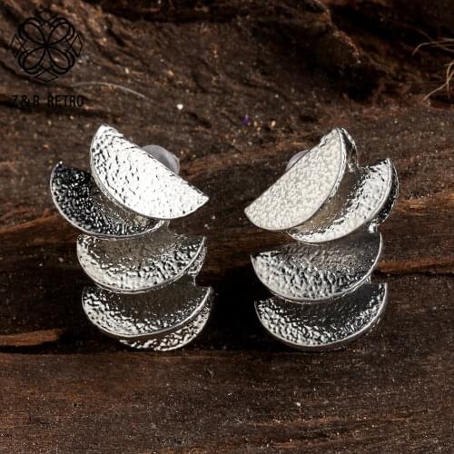 Gold Silver Color Womens Stud Earrings Jewelry Fashion Unusual Geometric Metal Charm Female Decoration Accessories Pendientes