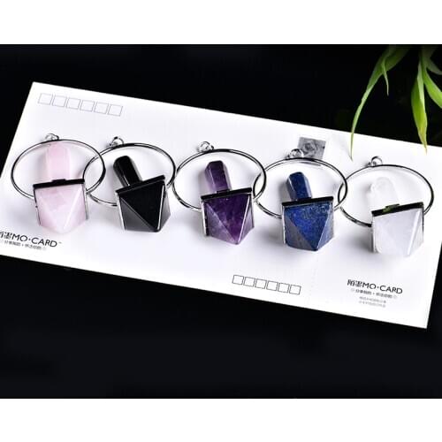 1PC crystal wind chime pendant crystal pyramid natural crystal point magic cure crystal home decoration DIY gift