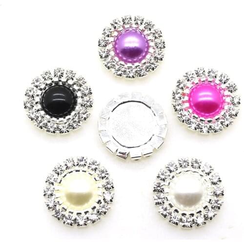 2017 New 10pcs/lot 19mm firm Buttons Slider For Wedding Invitation Letter Ribbon Bow Flower Diy Acessories Decorative Mix Color