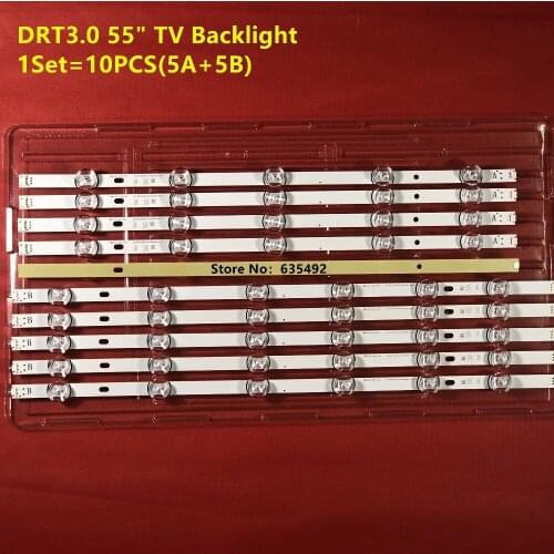 10pcs LED strip For LG Innotek DRT 3.0 55"_ A/B type Rev01 55LB561V 55LB652T LC550DUE LG55LF5950 55LY320C 55LB5700 55LF6500