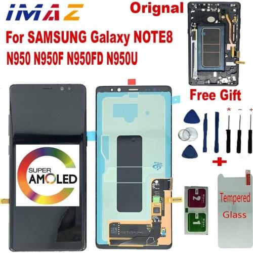100% Original Super AMOLED LCD For Samsung Note 8 N950F N950D/FD Galaxy LCD Display Touch Screen Digitizer Assembly For N950 LCD