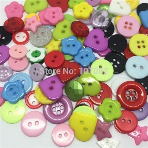 1000pcs High Quality Assorted Resin Buttons 11mm-18mm Heart Round Flower Star Glitter Sparkle Button Embellishments Scrapbook