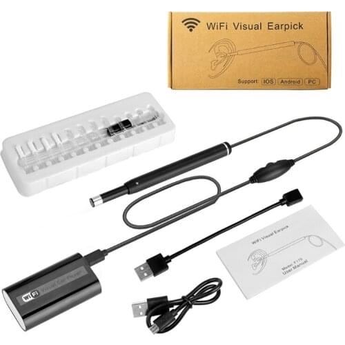 2XPB 3 in 1 Ear Cleaning Endoscope USB Visual Ear Spoon 5.5mm 720P Camera Earpick Otoscope with 6 LED Lights Earwax Remover Tool