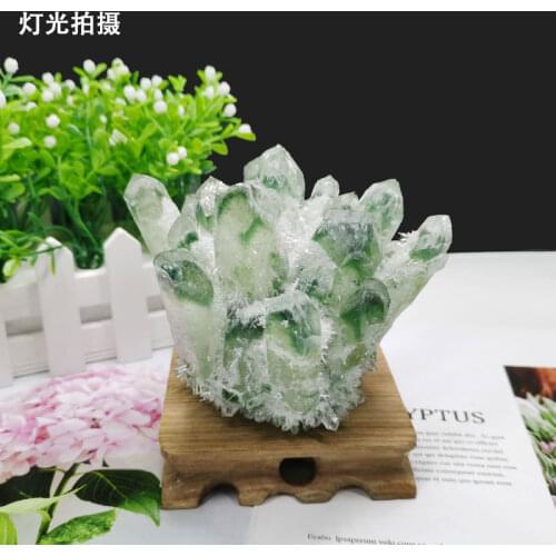 300-1000g Rare Beautiful Green Ghost phantom Quartz Crystal Cluster Specimen