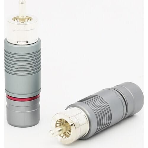 4pcs Hifi audio Silver Plated RCA connectors plug with silver plated for Audio interconnect cable