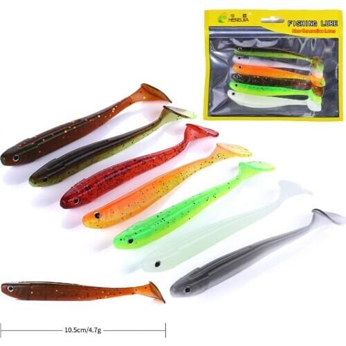 6PCS/Lot Silicone Soft Lures Piece Artificial Tackle Bait 10.5cm 4.7g Goods for Fishing Sea Fishing Pva Swimbait Wobblers