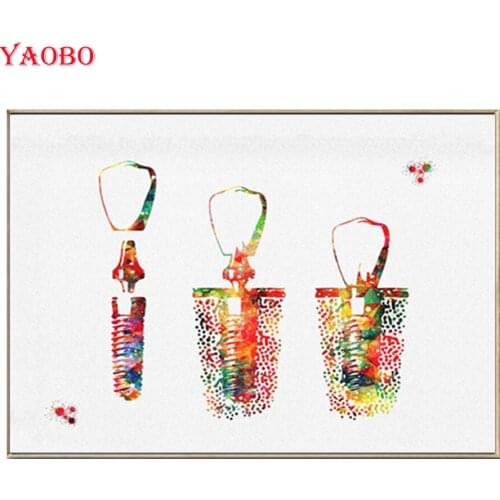 Yaobo Full Square Diamond Painting Tooth Anatomical Office Decor Medical Art 5D DIY Diamond Embroidery Mosaic Decorations Home