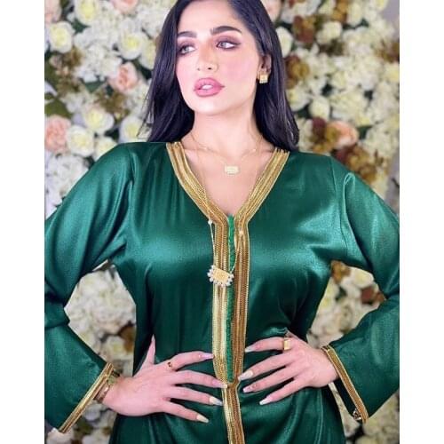 Arabic Muslim Abaya Dress for Women Fall 2020 Champagne Moroccan Kaftan Hooded Robe Turkish Islamic Jalabiya