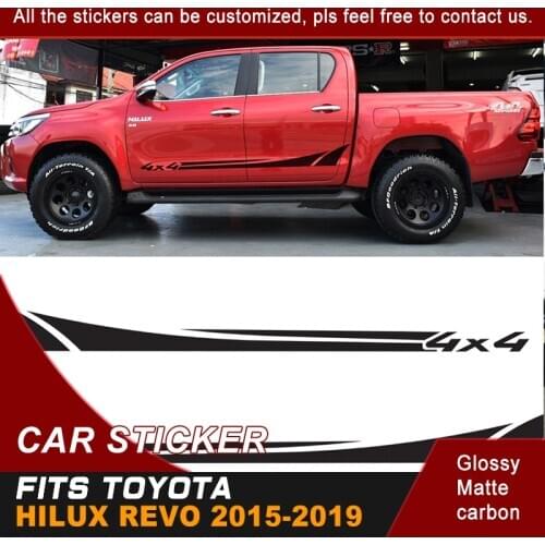 Car Decals fit for TOYOTA HILUX Ford Ranger Nissan Navara Isuzu D-max shark 4x4 side door panel stripe graphic Vinyl car sticker