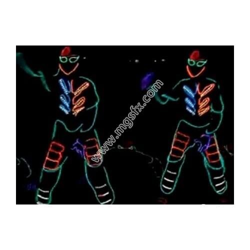 Free shipping Neon light suit / EL Wire clothing / LED dance costume / LED Suits Robot