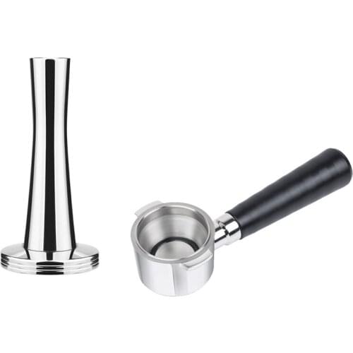 Coffee Bottomless Portafilter and Tamper for Delonghi ECP31.21 Filter 51MM Stainless Steel Replace Coffee Accessories