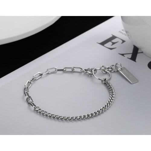 Kpop Chain Bracelets On Hand For Women Couples Pendants Hollow Winds Geometric Minimalist Silver Color Girls Party Jewelry Gift