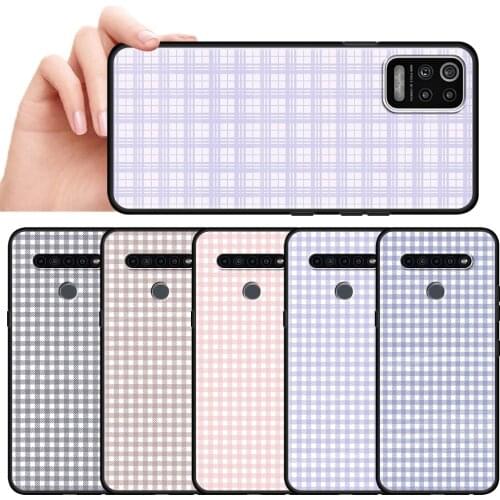 Silicone Phone Case For LG K41s K61 K50 G6 K50s G7 K40s K52 K40 K42 K51 K71 G8 K31 Black Soft Back Cover Fashion Line Lattice