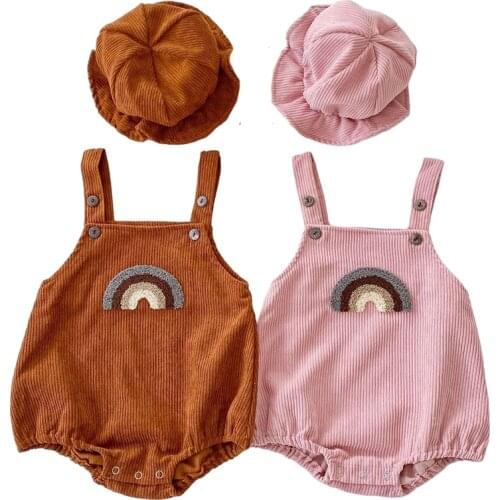 Newborn Baby Romper Rainbow Corduroy Baby Girls Clothes Spring Infant Toddler Girl Boy Romper Baby Jumpsuit Overalls Boys Onesie