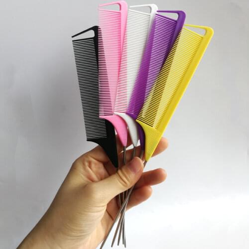 Wholesale 20/50Pcs Fine Tooth Comb Metal Pin Hairdressing Rat Tail Comb Anti-Static Brush Beauty Tools