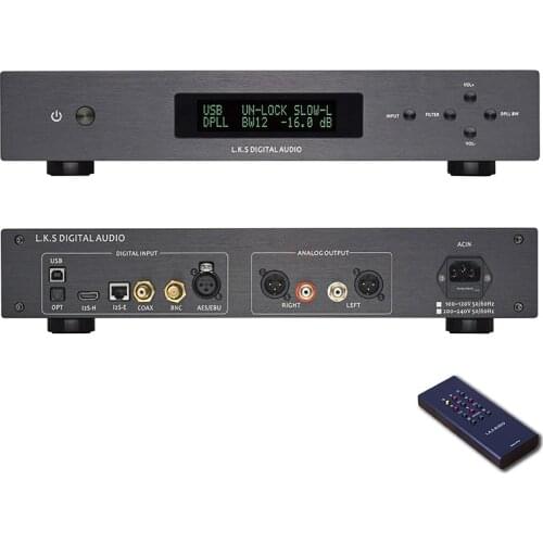 L.K.S Audio LKS MH-DA004 Dual ES9038pro DAC DSD USB upgraded Crystek CCHD-575 Coaxial BNC AES EBU DoP I2S Optical Audio Decoder